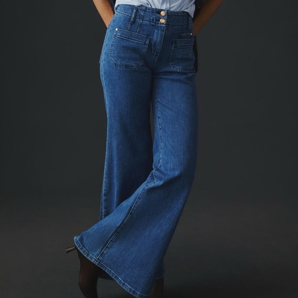 Maeve High Waisted Flare Wide Leg Jeans